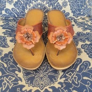 Clarks Orange Wedge Sandals